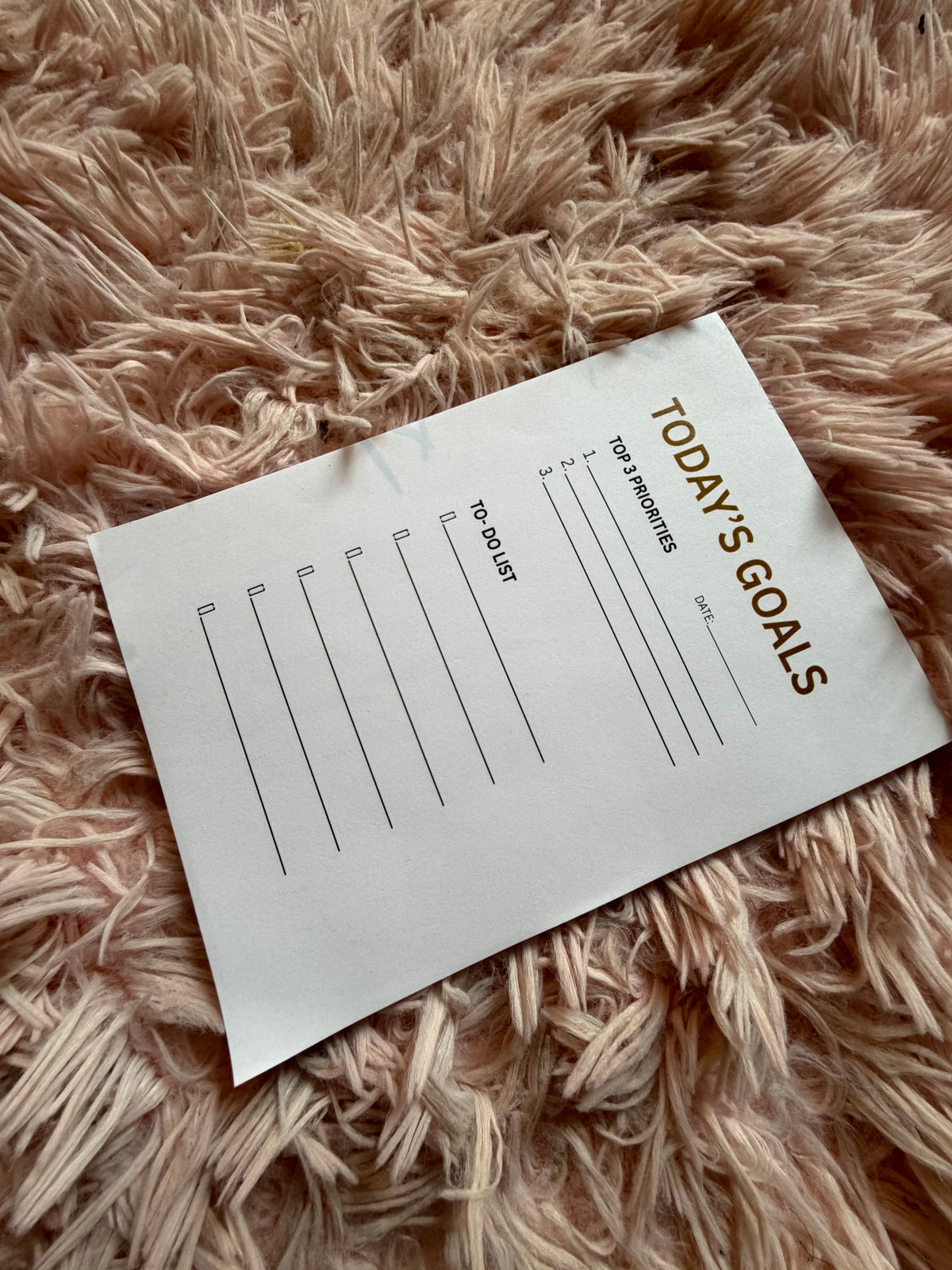 Nikki Bag Today's Goals Notepad-Priorities & To-Do List